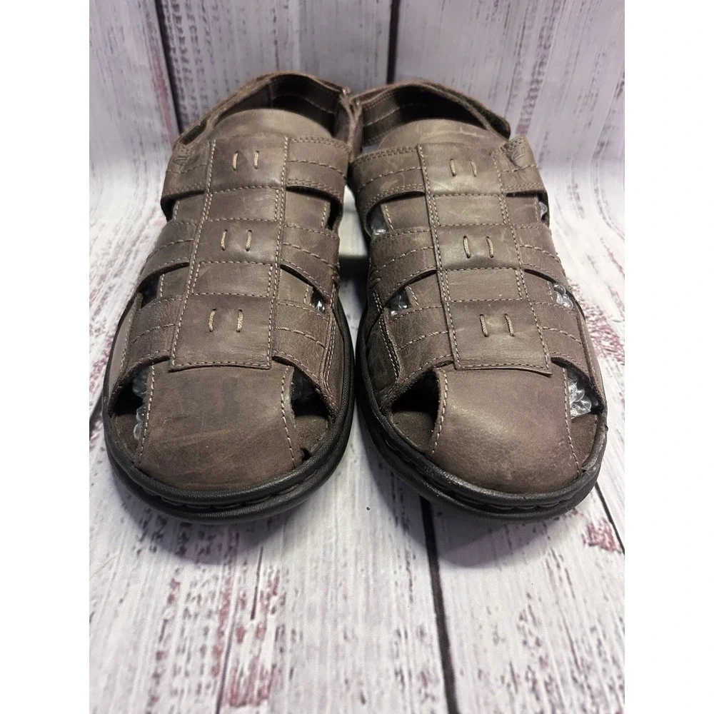 Clarks Collection Men's 10 Brown Leather Fisherman Sandals Comfort Casual EU43